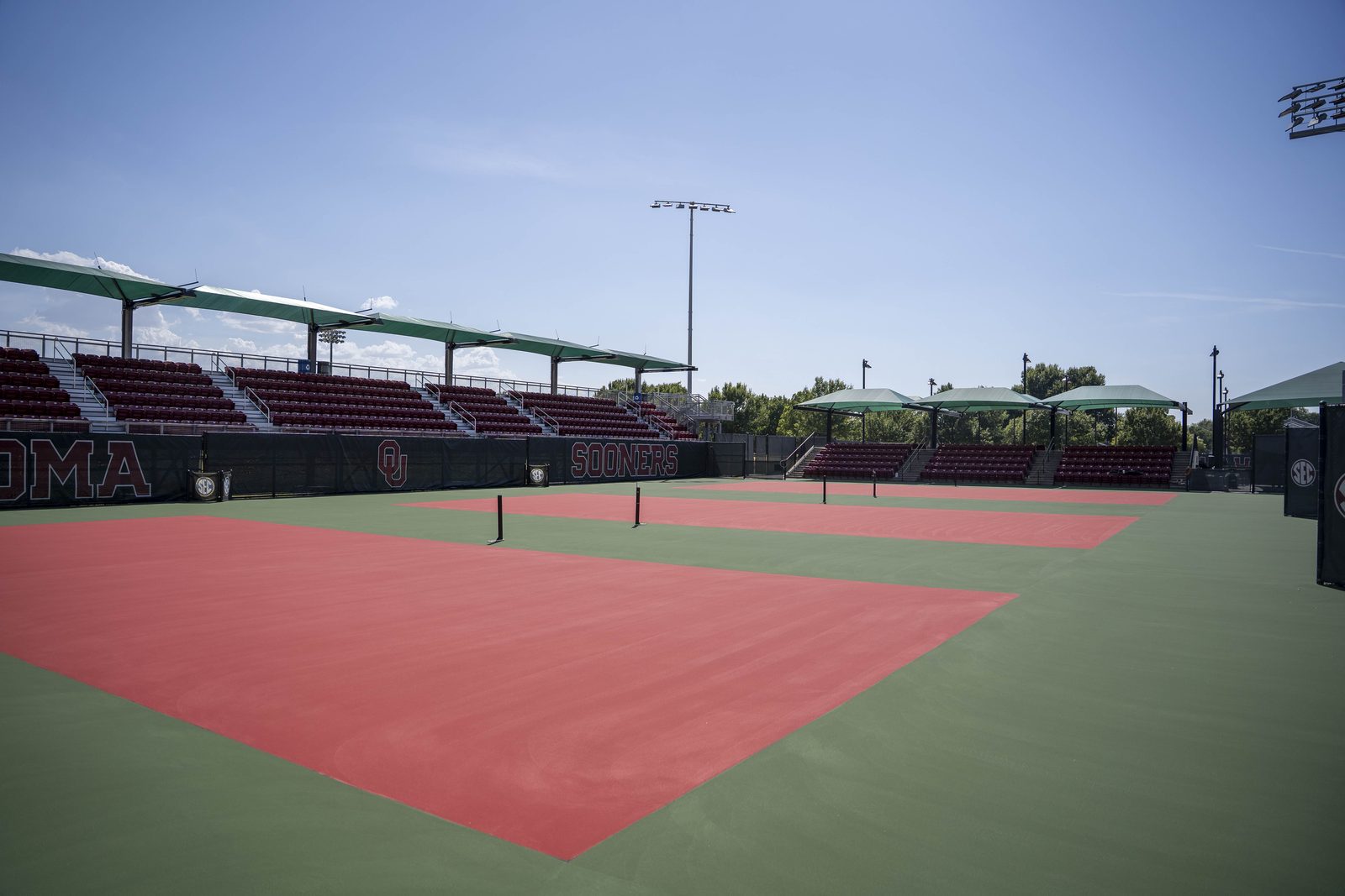 Outdoor collegiate tennis complex